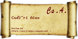 Csóri Alex névjegykártya